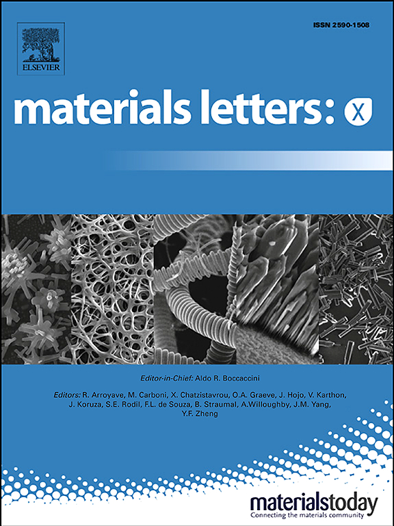 Go to journal home page - Materials Letters: X